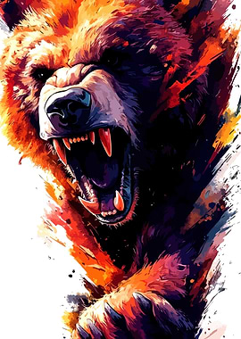 Roaring Bear Digital Art