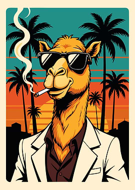 Cool Camel Smoking in Paradise