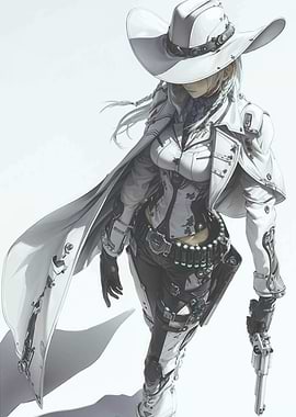 Futuristic Cowboy Anime Girl
