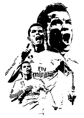 Cristiano Ronaldo Black and White Portrait