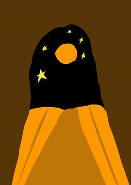 Abstract Night Sky Over Mountains