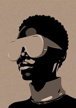 Stylish Portrait with Oversized Sunglasses