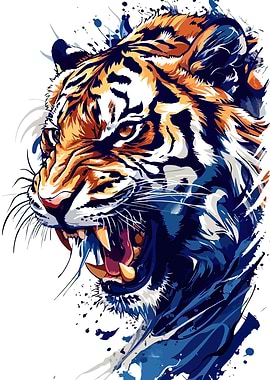 Roaring Tiger Illustration