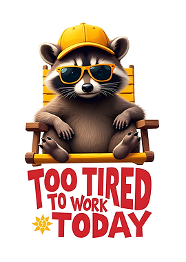 Tired Raccoon on Vacation