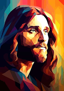 Geometric Portrait of Jesus Christ