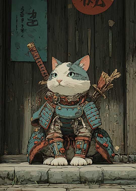 Samurai Cat Warrior