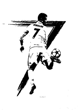 Cristiano Ronaldo Soccer Player Silhouette