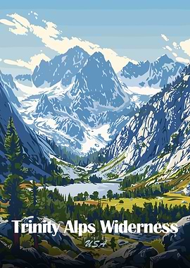 Trinity Alps Wilderness Landscape Art