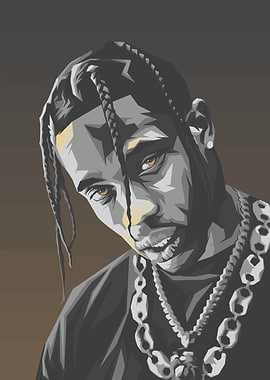 Travis Scott Portrait Digital Art