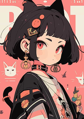 Anime Cat Girl Portrait