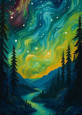 Northern Lights Over Forest River