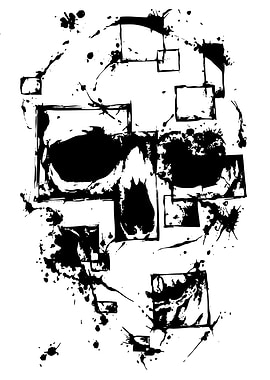 Abstract Skull with Geometric Shapes
