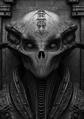 Monochrome Alien Portrait