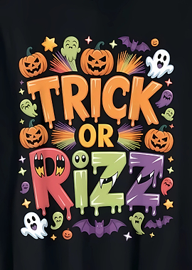 Trick or Rizz Halloween Graphic