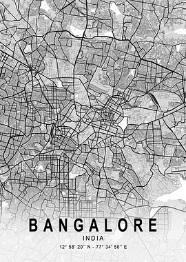 Bangalore Light City Map