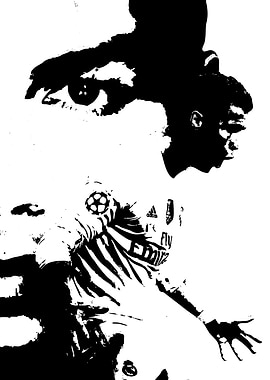 Cristiano Ronaldo Black and White Portrait