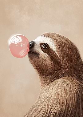 Sloth Bubble Gum Funny Animal