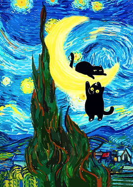 Cats on the Moon, Starry Night