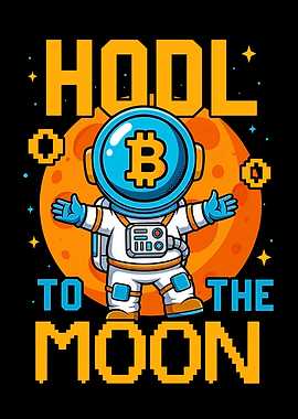 HODL to the Moon Bitcoin Astronaut