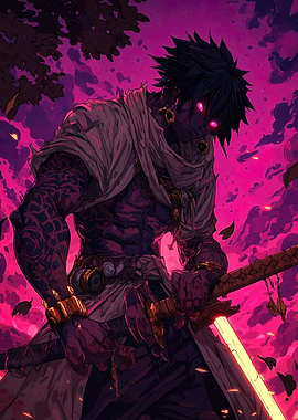 Dark Warrior with Glowing Sword