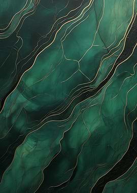 Emerald Green Abstract Art