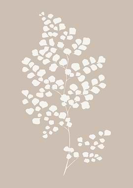 Fern Leaf Beige Minimalist Art