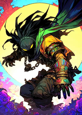 Hooded Figure Glowing Eyes