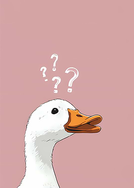 Confused Duck with Question Marks