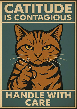 Catitude is Contagious Poster