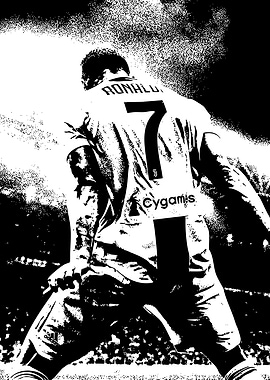 Cristiano Ronaldo Black and White Art