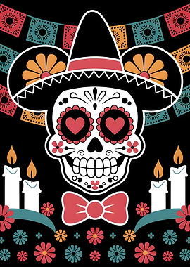 Day of the Dead Skull Illustration