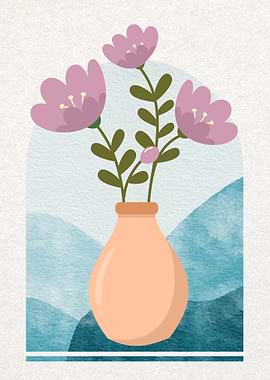 Floral Vase Illustration