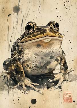 Watercolor Frog Illustration