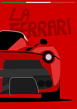 La Ferrari Minimalist Car Poster