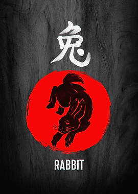 Rabbit Zodiac Sign Art