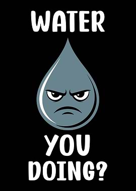 Angry Water Drop Cartoon Illustration