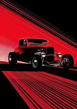 Classic Hot Rod Illustration