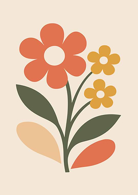 Retro Floral Illustration