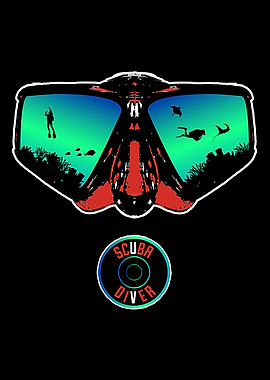 Scuba Diving Mask Underwater Scene