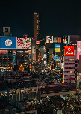 Shibuya Crossing at Night, Tokyo