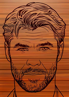 Leonardo DiCaprio Line Art on Wood