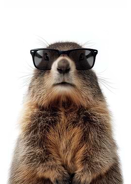 Cool Olympic Marmot with Sunglasses