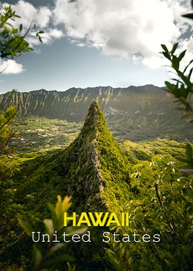 Hawaii Mountain Peak Landscape