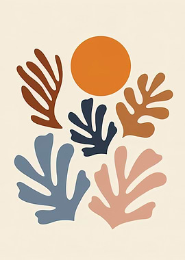henri matisse Abstract Leaves and Sun Illustration