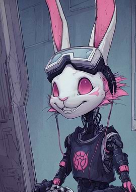 Cyberpunk Rabbit Robot