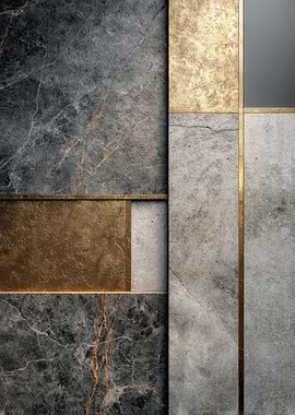 Abstract Marble Gray and Gold
