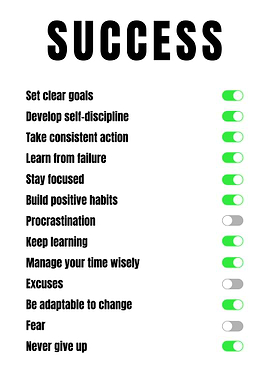Success Checklist with Toggle Switches