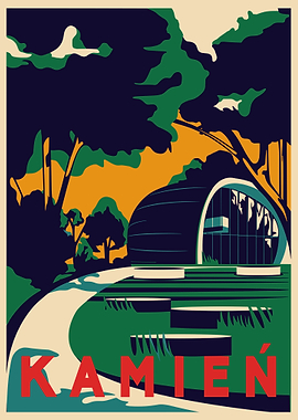 Kamien Poland Travel Poster