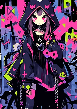 Anime Girl in Hooded Jacket
