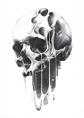 Melting Skull Illustration